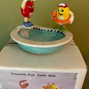 M&M Candy Dish - 8" Wide - Ceramic. New In Box